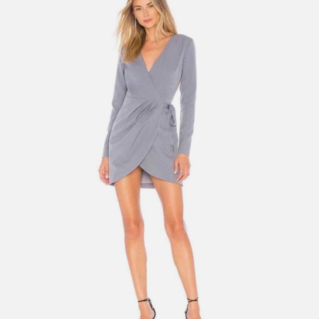 Nbd Gray Wrap Dress